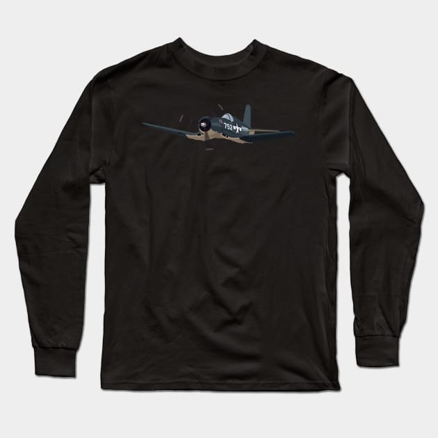 F4U Corsair Long Sleeve T-Shirt by 752 Designs